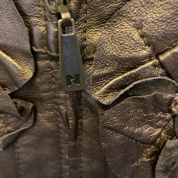 PETER NYGARD COPPER LEATHER/SWEATER JACKET. MEASUREMENTS PROVIDED - Picture 7 of 9